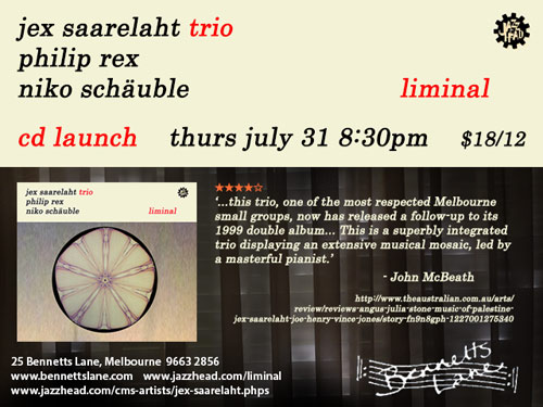 CD launch flyer for Liminal